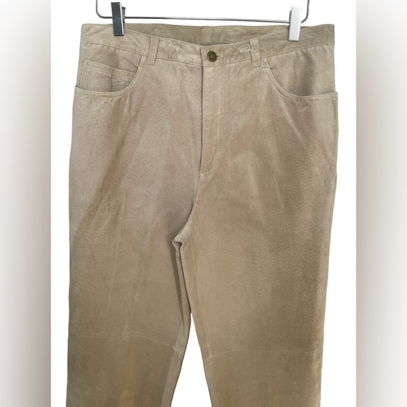 Jones New York Taupe 100% Suede Trousers w/Classic Five Pocket Styling Size 14 - Picture 4 of 11